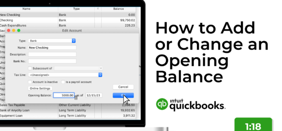 Video: Adding or changing an opening balance