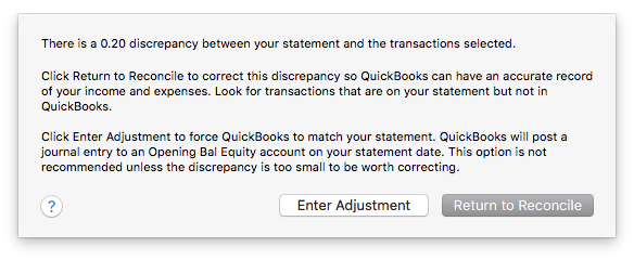 quickbooks for mac bank discrepancy