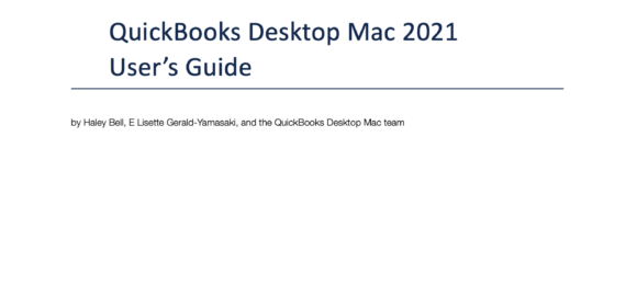 QuickBooks Desktop Mac 2021 User’s Guide